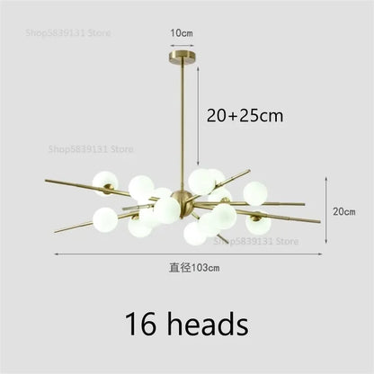 DecorBites™ LED Glass Ball Pendant Light: Modern Nordic Chandelier for Living Room, Dining Room, and Cafe