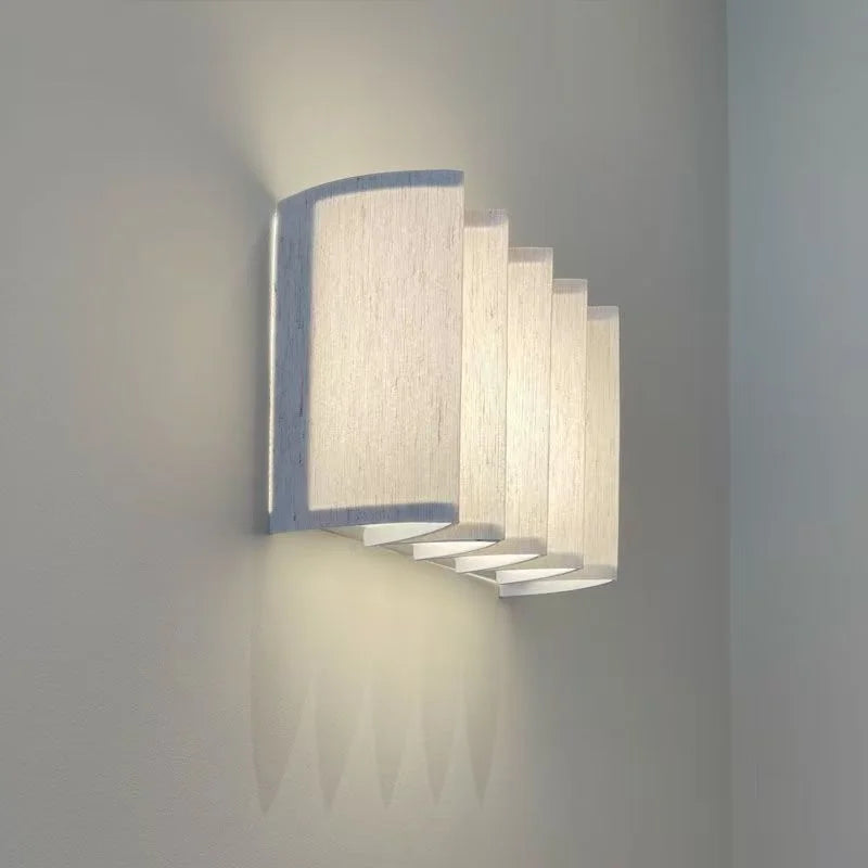 DecorBites™ Japanese Cloth LED Wall Lamp for Hotel Living Room, Bedroom, Retro Wall Lights