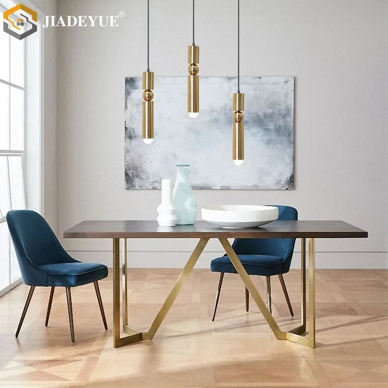 DecorBites™ Golden LED Chandelier for Modern Minimalist Living Room, Bedroom, Dining Room