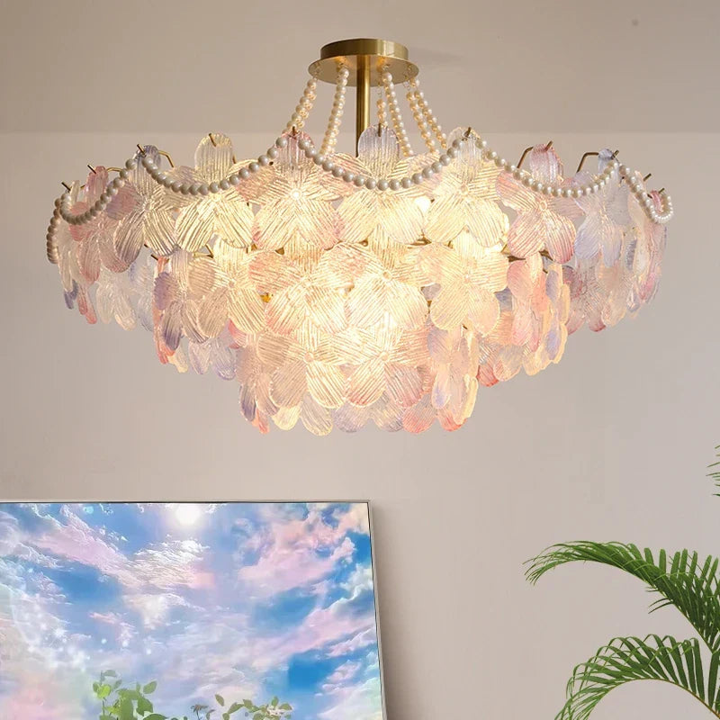 DecorBites™ Leafless Crystal Chandelier: Modern French Living Room & Bedroom Lighting