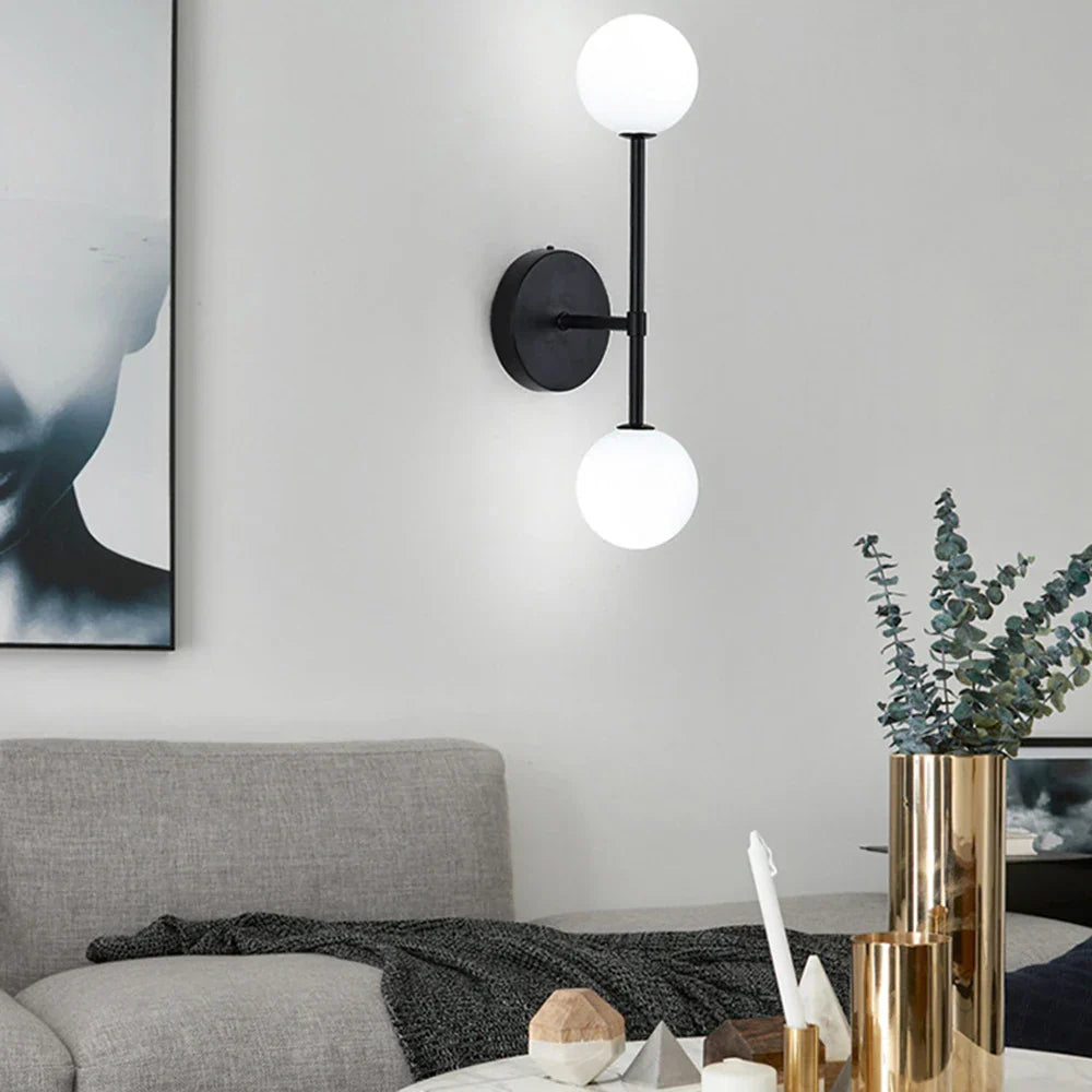 DecorBites™ Frosted Glass Ball LED Wall Sconce - Indoor Home Lighting Fixture