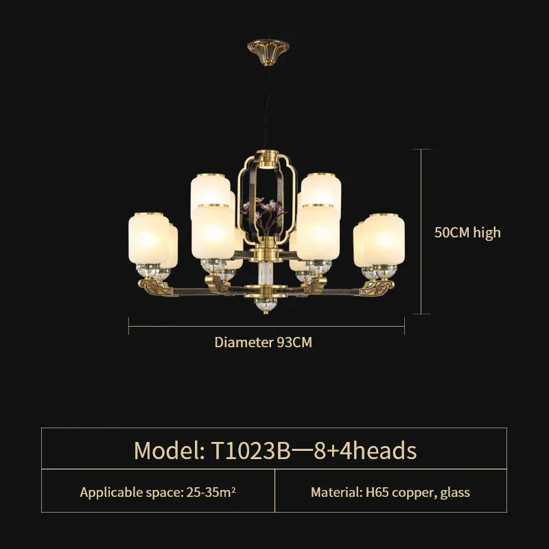 DecorBites™ Chinese Jade Chandelier | Modern Duplex Villa Lighting