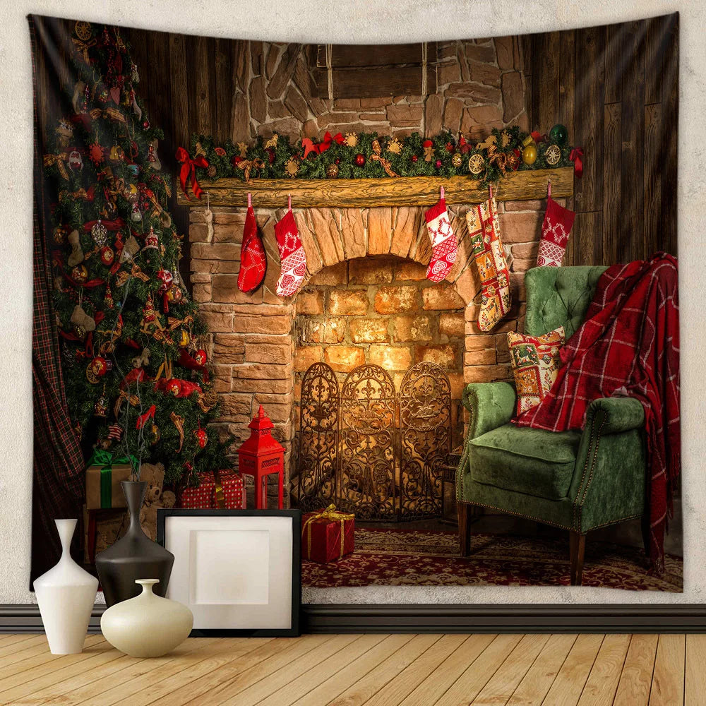 Decobites Christmas Tree Tapestry Wall Hanging for Festive Home Decor