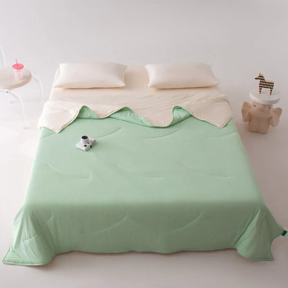 DecorBites™ Green Summer Cooling Comforter for Single Beds