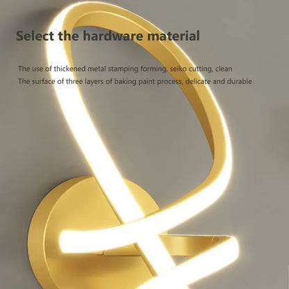 Aplique de pared LED Nordic Gold Decorbites™ para dormitorio, entrada minimalista y pasillo