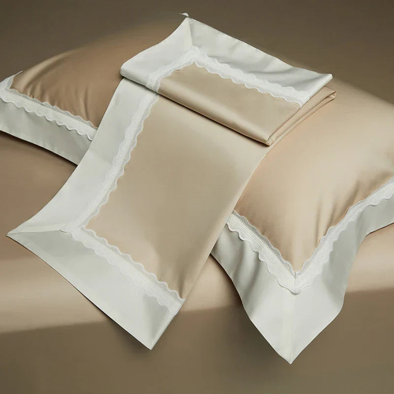 Lace Cotton Bedding Set 1200TC Egyptian King
