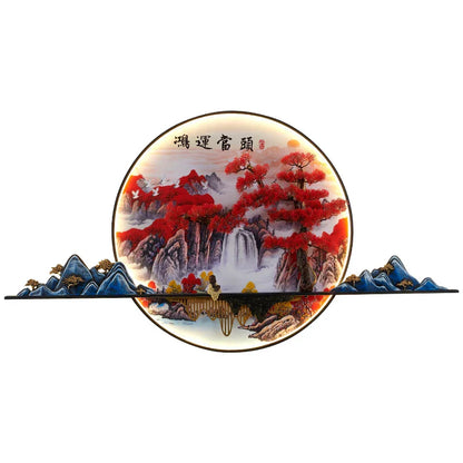 Lámpara de pared DecorBites™ con cuadro de paisaje de pino chino en 3D para sala de estar