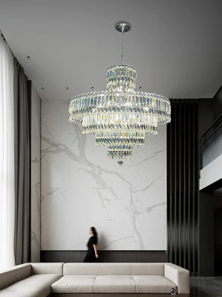 Chrome Crystal Chandelier Gold Frame Dia120cm