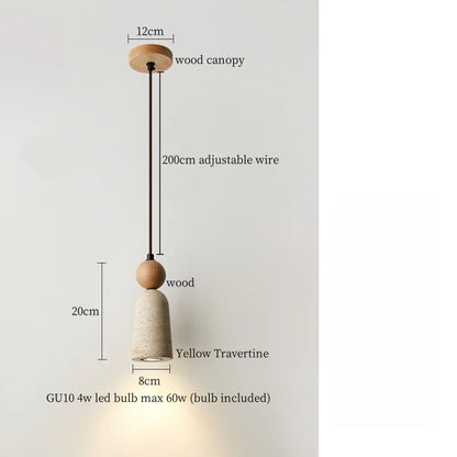 Decorbites™ LED Gelbe Travertin-Hängeleuchte für Vintage-Heimdekoration