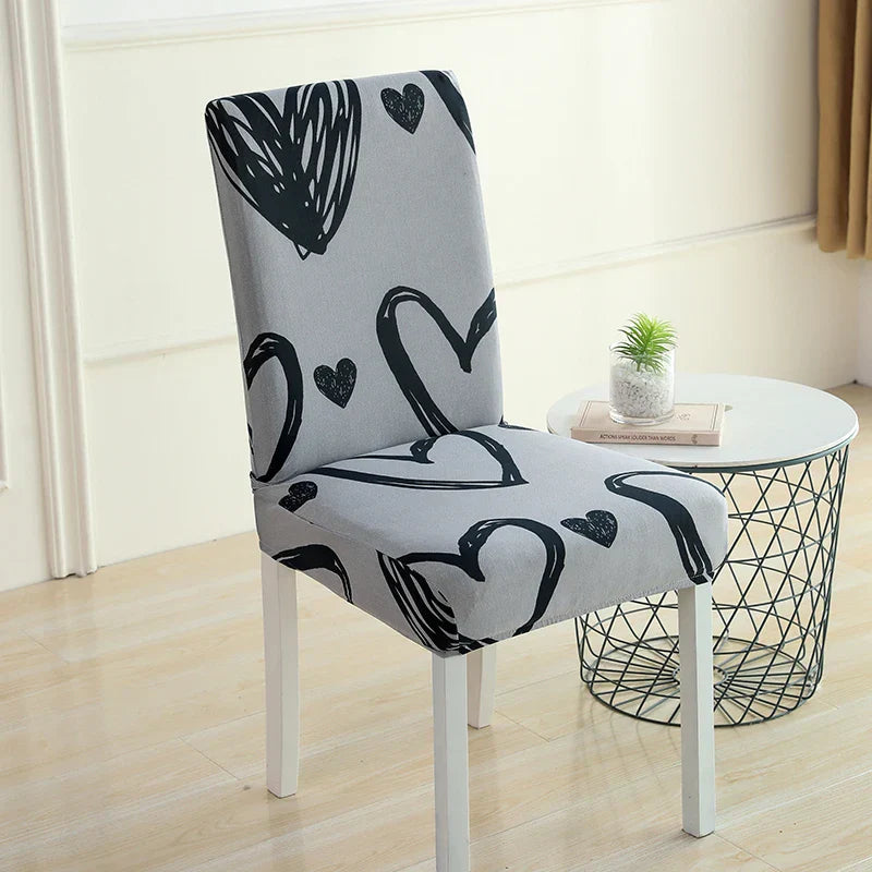 Decobites Stretch Print Chair Cover - Elastic Seat Slipcover