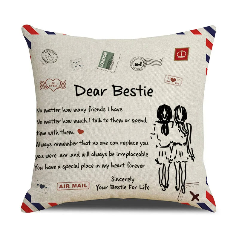 Funda de cojín DecorBites™ Love Mom 45x45cm - Regalo de aniversario familiar - Diseño nórdico