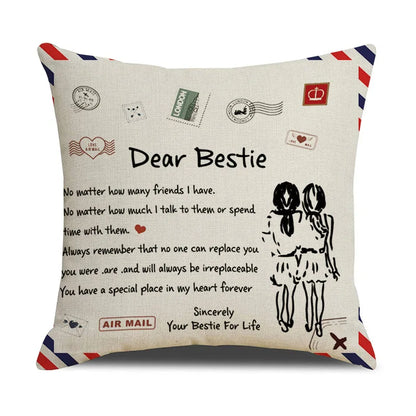 Funda de cojín DecorBites™ Love Mom 45x45cm - Regalo de aniversario familiar - Diseño nórdico