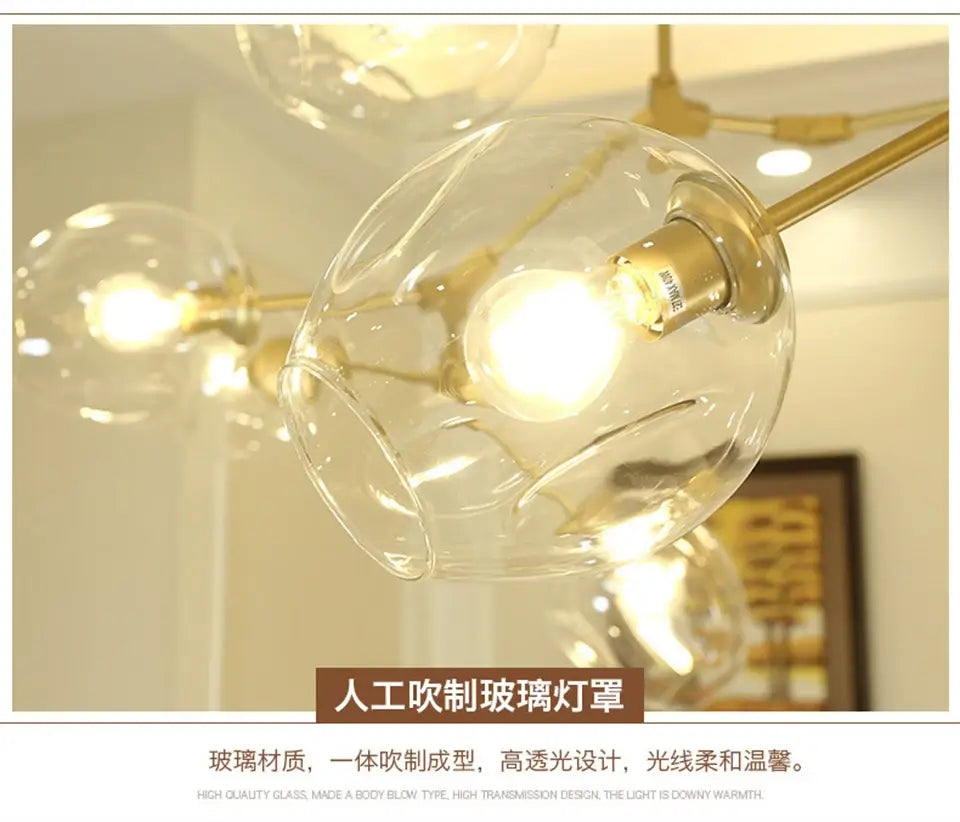 Modern Nordic Glass Chandeliers with LED