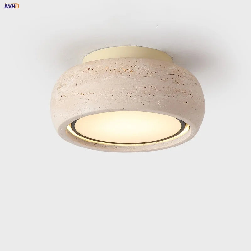 DecorBites™ LED Yellow Travertine Flush Mount Ceiling Light Fixtures