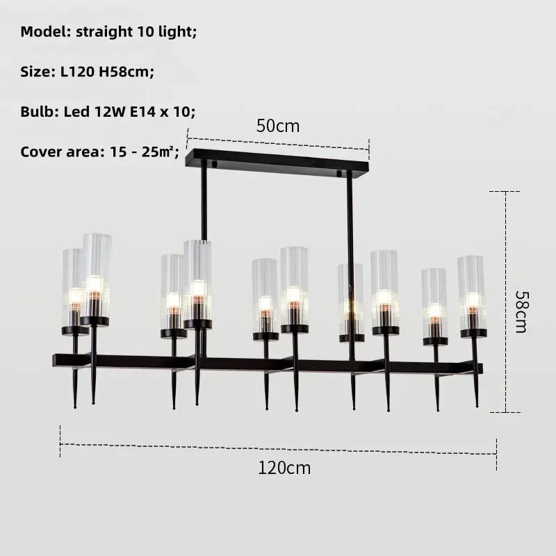DecorBites™ Gold Metal Glass LED Pendant Lights Chain Hanging Lamp