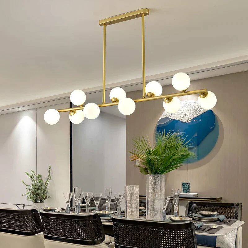DecorBites™ Glass Balls Chandelier: Stylish Suspension Lighting for Dining Room, Kitchen, and Office