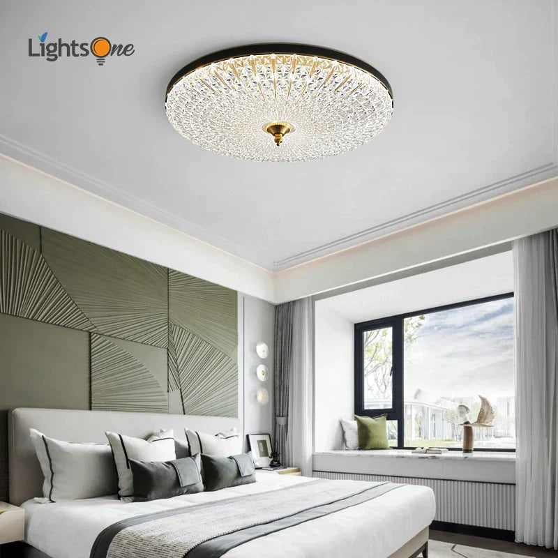 DecorBites™ Glass Round Ceiling Lamp: Simple Luxury for Bedrooms