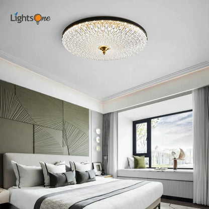 DecorBites™ Glass Round Ceiling Lamp: Simple Luxury for Bedrooms