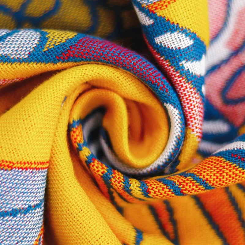 منشفة حمام كبيرة من ديكوربايتس™ مصنوعة من القطن بنسبة 100%، مقاس 80×160 سم - ماصة، سريعة الجفاف، بتصميم فصول السنة، زهور وطيور