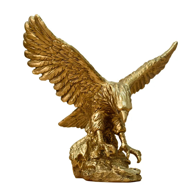 Escultura de Resina Águila Real Dorada™ Decorbites Decoración para el Hogar Figura de Halcón
