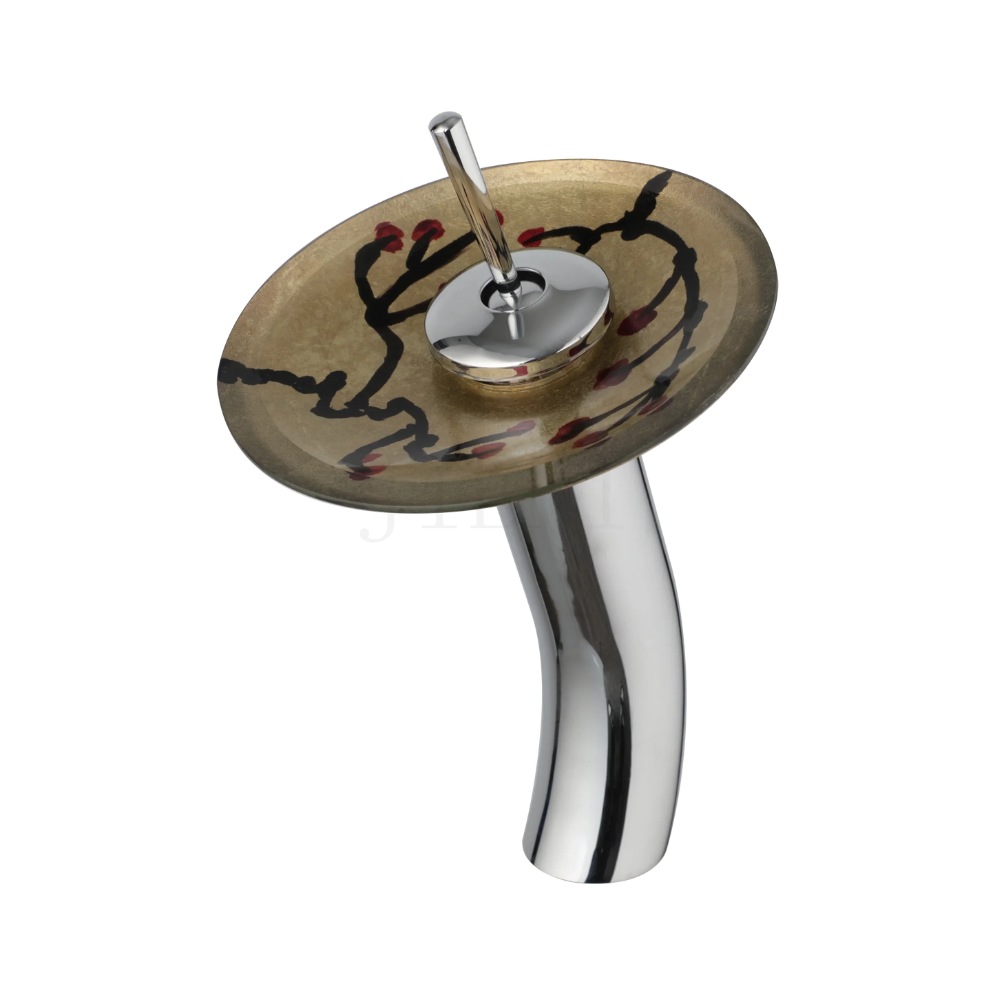 DecorBites™ Glass Rocker Handle Basin Faucet, Waterfall Mixer Taps, Chrome Finish