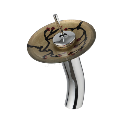 DecorBites™ Glass Rocker Handle Basin Faucet, Waterfall Mixer Taps, Chrome Finish