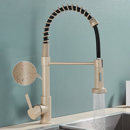 Brushed Gold Kitchen Faucet Pull Down