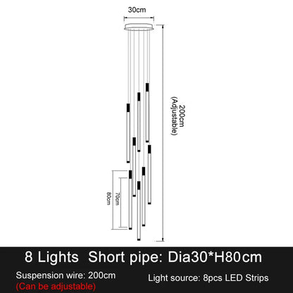 DecorBites™ Elegant LED Chandelier for Staircase & Living Room Décor