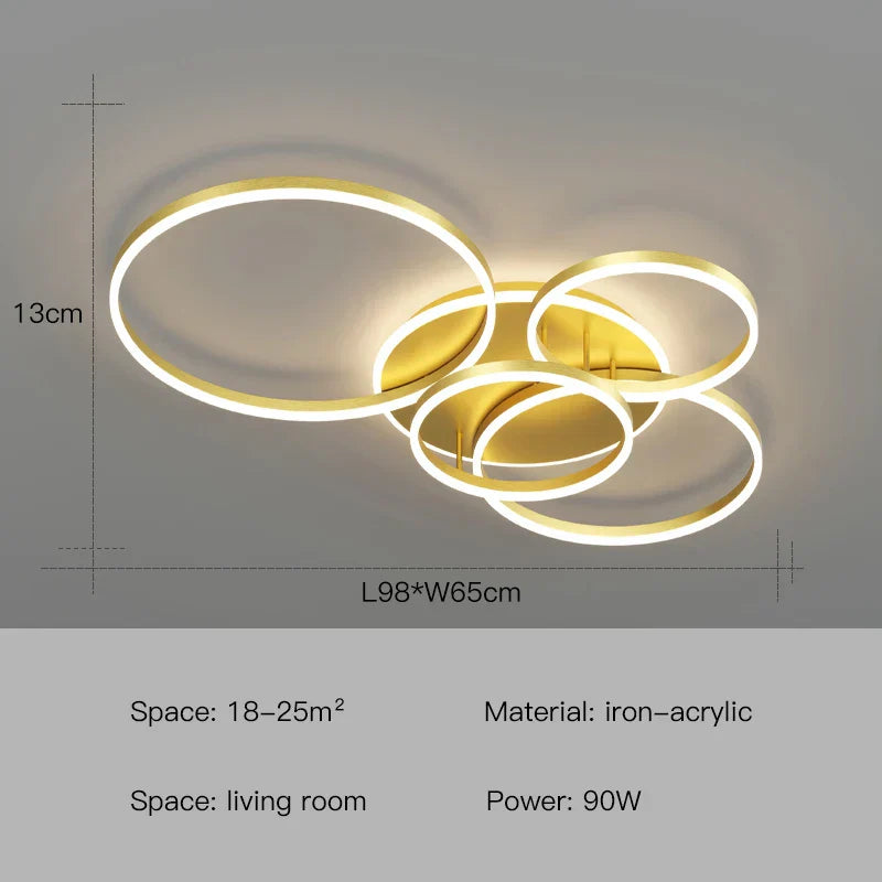 Decorbites™ Anillos de Lámpara de Techo LED de Araña Colgante - Iluminación Minimalista para el Hogar