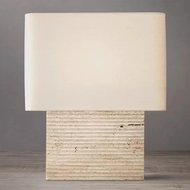 Lámpara de mesa de tela de piedra marrón grande Decorbites™ para decoración del hogar en sala de estar o dormitorio