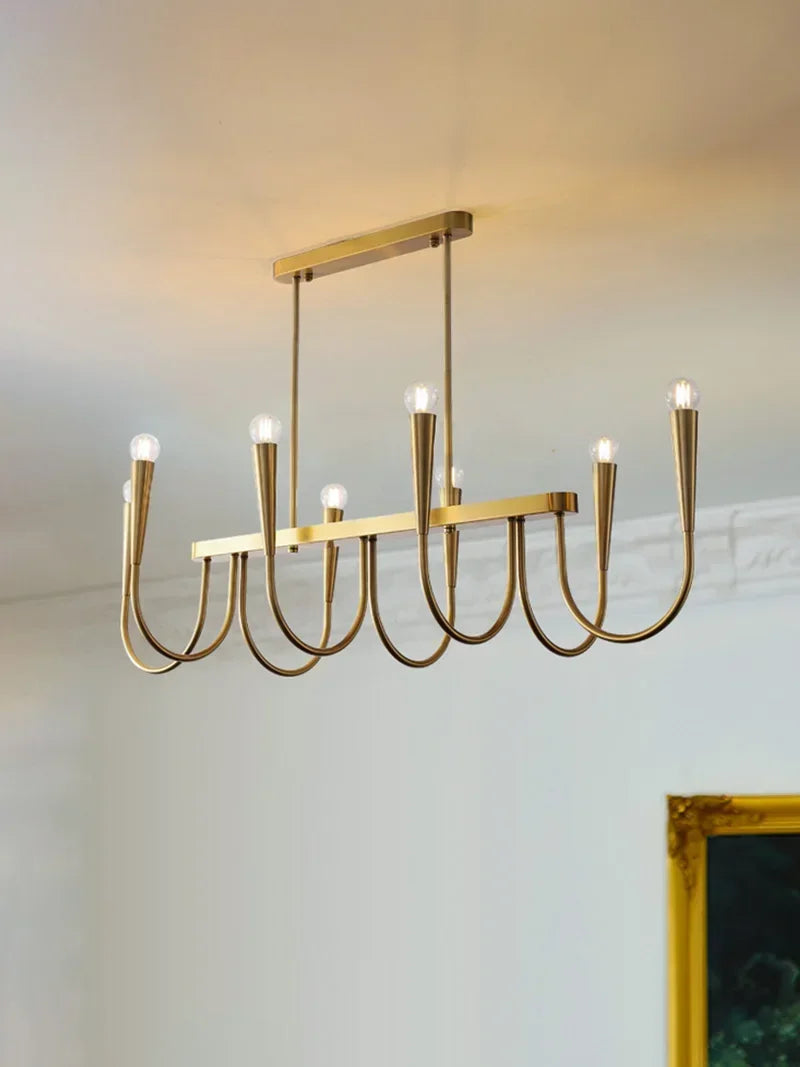 DecorBites™ Brass Chandelier: Stylish Pendant Lights for Dining Room, Living Room, Kitchen Island & Bedroom