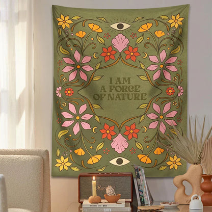 Decobites Wildflower Boho Tapestry Wall Hanging for Colorful Home Decor