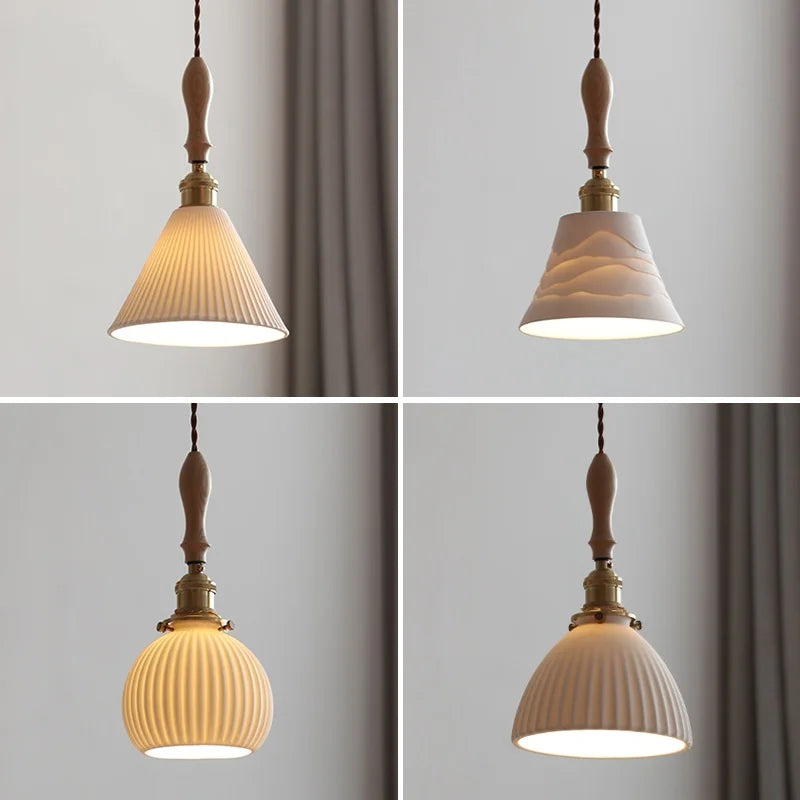 DecorBites™ Ceramic LED Pendant Lamp | Nordic Modern Design | Adjustable Hanging Light