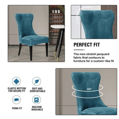 Decobites Velvet Fleece High Back Chair Covers: Elegant, Armless Seat Slipcovers