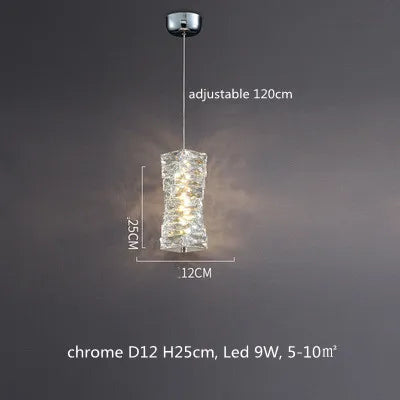 DecorBites™ Dimmable Crystal Chandelier Pendant Light for Modern Luxury Living Room.