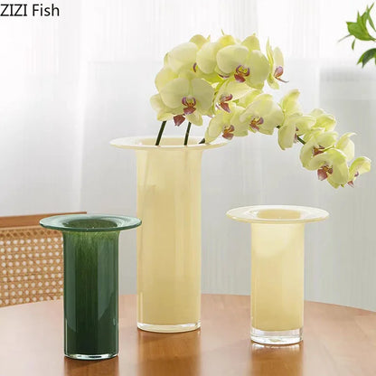 DecorBites™ Jade Trumpet Glass Vase Hydroponics Flower Pot Desk Decoration