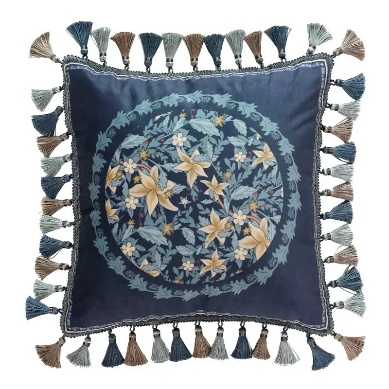 DecorBites™ Camellia Floral Velvet Cushion Cover for Sofa Couch Bed - Luxe European Style