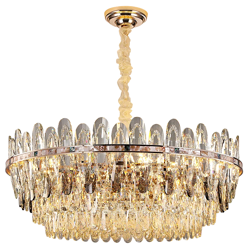 DecorBites™ Crystal Chandelier Light: Modern LED Living Room Dining Bedroom Luxury