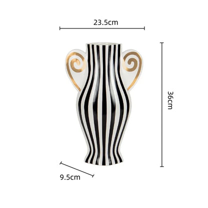 Decorbites™ Geometrische Fransen-Keramikvase Vintage-Kessel Heimdekoration-Zubehör