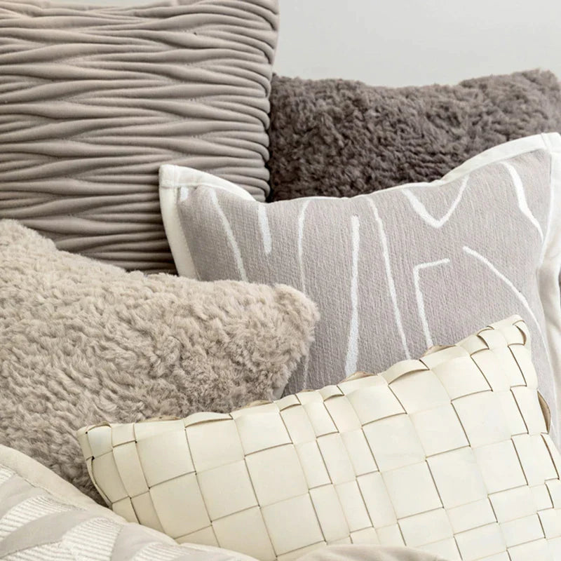 DecorBites™ Light Grey Coffee Texture Pillow Covers - Modern Simplicity Cushion Cover for Home