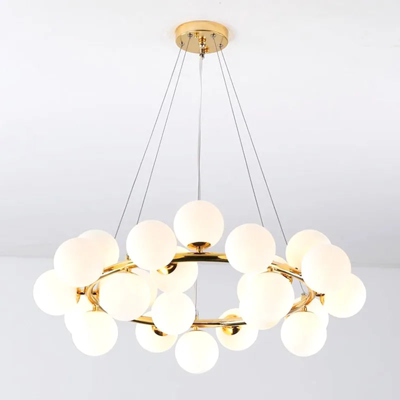DecorBites™ Gold LED Chandelier, Modern Pendant Light for Living Room, Kitchen, Bedroom, Dining Room