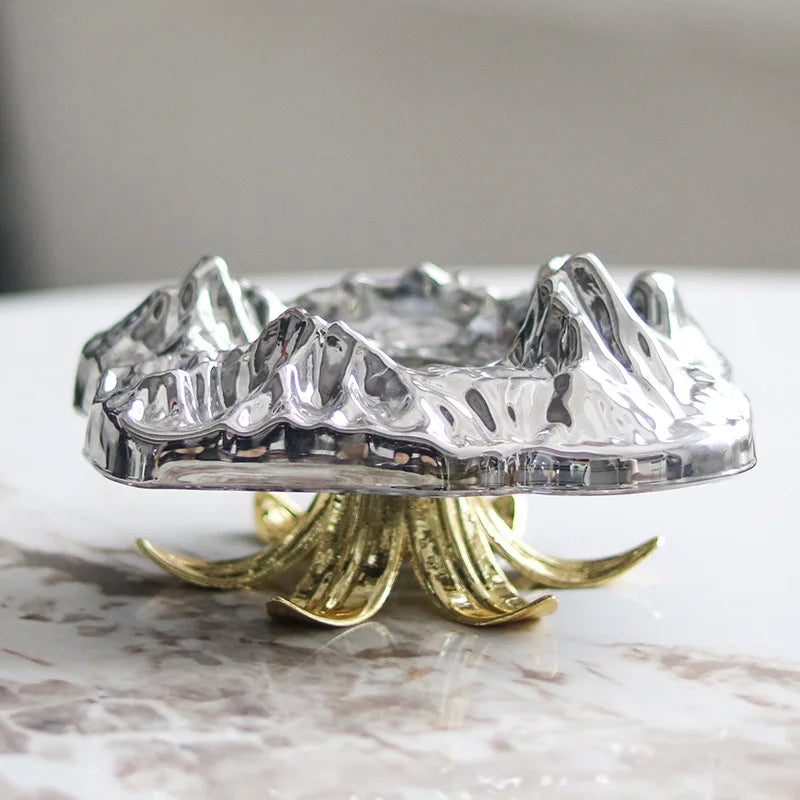 DecorBites™ High-Leg Iceberg Tray Desktop Organizer Decor Ashtray Candy Plate