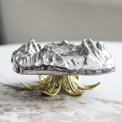 DecorBites™ High-Leg Iceberg Tray Desktop Organizer Decor Ashtray Candy Plate