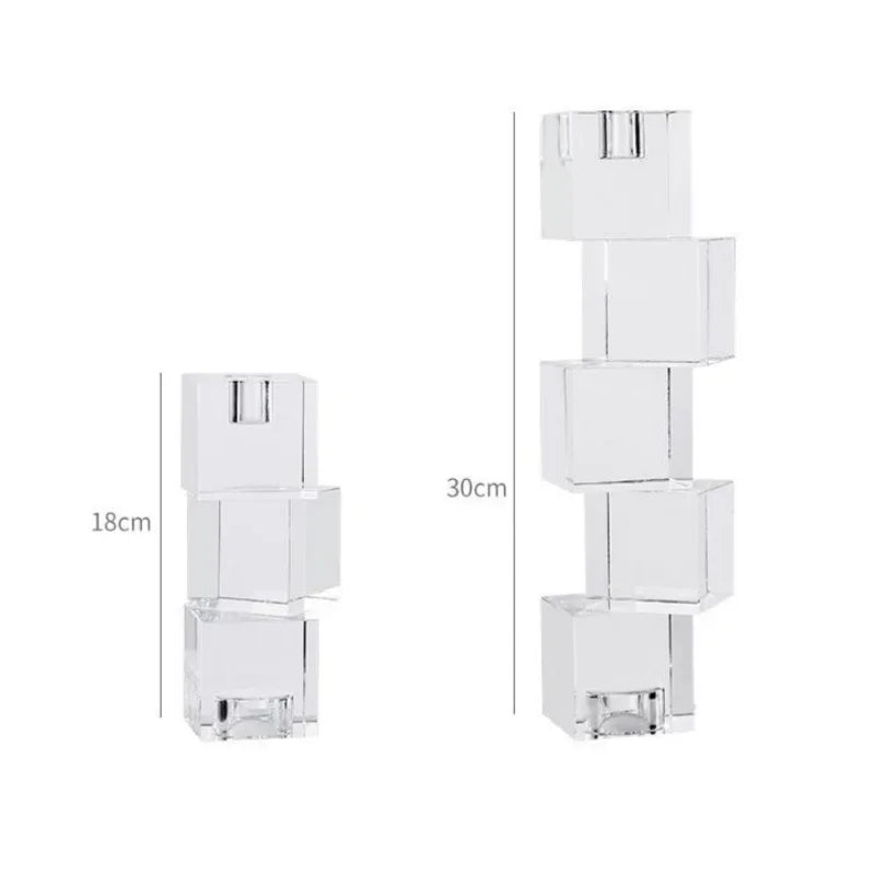 حامل شموع كريستالي هندسي من ديكوربايتس™ - لمسة جمالية لديكور المنزل