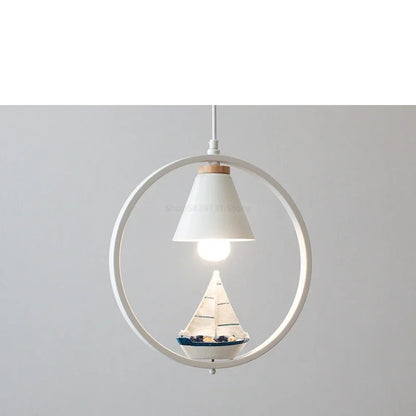 DecorBites™ Iron Ring Pendant Lights Nordic Modern Child Bedroom Hanging Lamps Led Bird Light E27