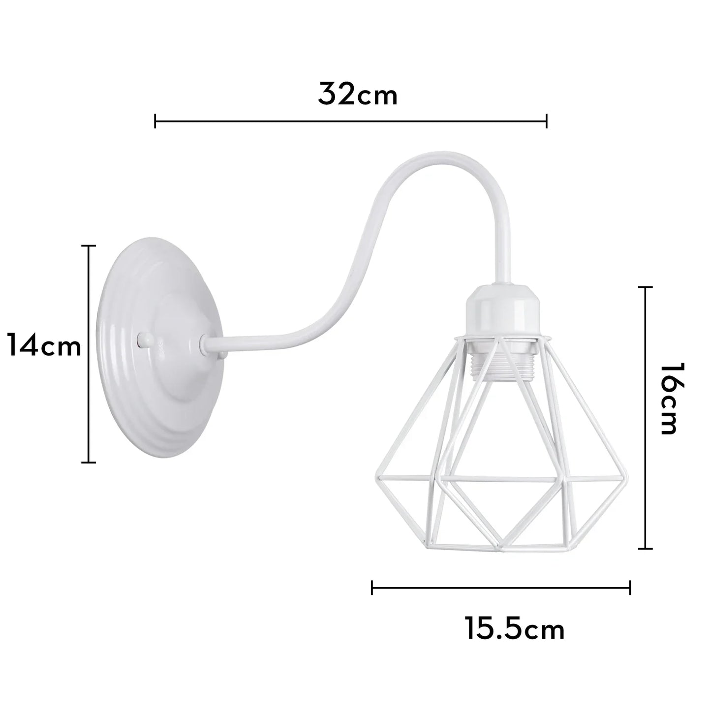 Decorbites™ Industrieller Käfig-Wandlampen Vintage Retro Loft LED Wandleuchte E27