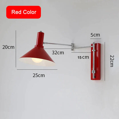 DecorBites™ Industrial Metal Wall Lamp with Extendable Arms for Bedside Reading
