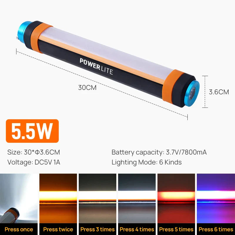 Linterna de camping LED DecorBites™: portátil, impermeable, recargable y magnética