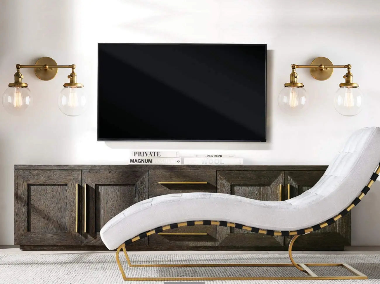 DecorBites™ Double Ball Heads Globe Glass Wall Sconce, Modern Vintage Indoor Lighting