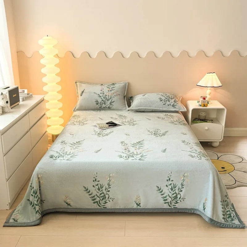 DecorBites™ Cartoon Print Flannel Sofa Cover – Lightweight Plush Blanket for Adults